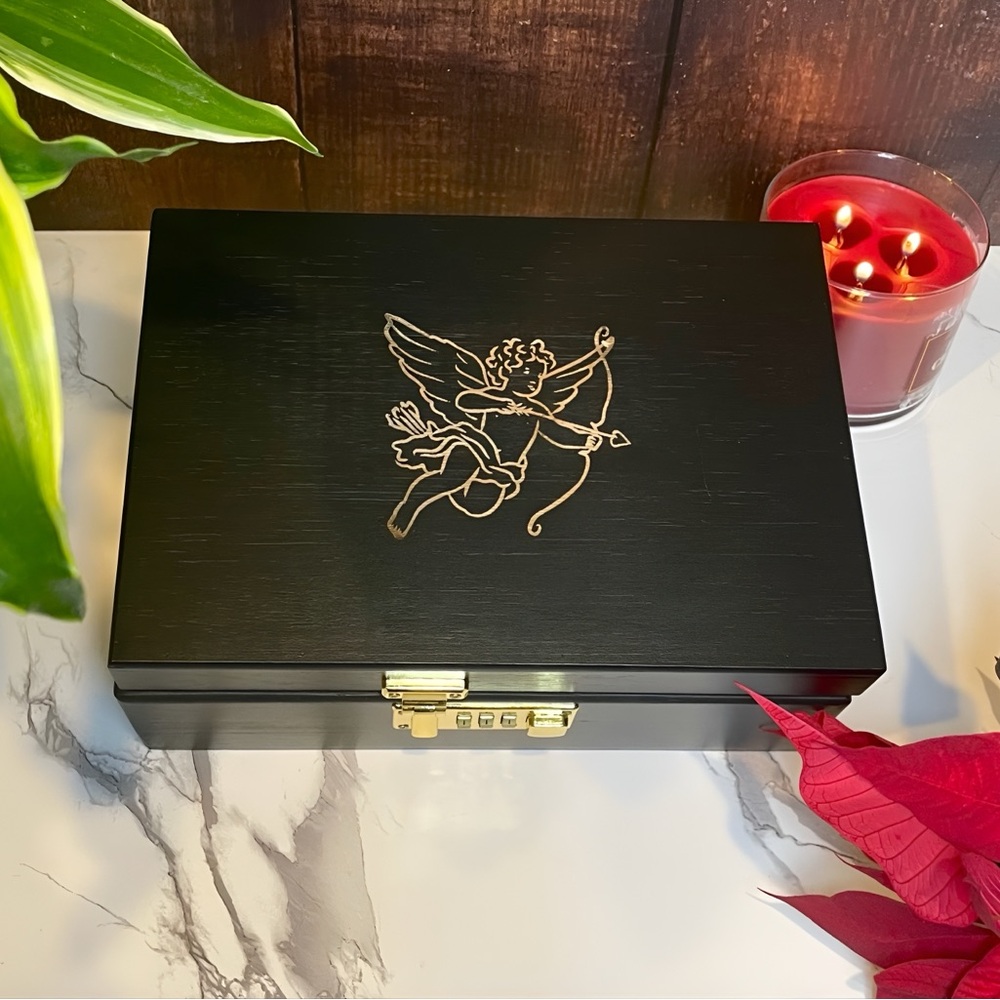 Custom personalized Engraved Bamboo Stash Box Valentine’s Day gift - Picture 4 of 10